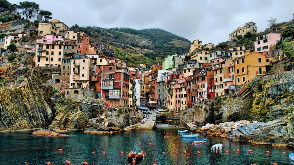 Cinque Terre, Italy, Sea, Hill, Houses