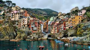 Cinque Terre, Italy, Sea, Hill, Houses, Europe, Coast, Boat wallpaper thumb