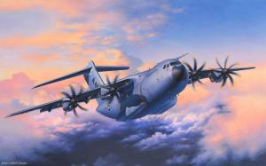 aircraft Airbus military aircraft propeller artwork Airbus A400M Atlas wallpaper thumb