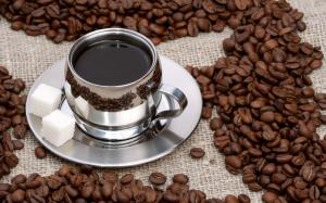 Coffee and coffee beans wallpaper thumb