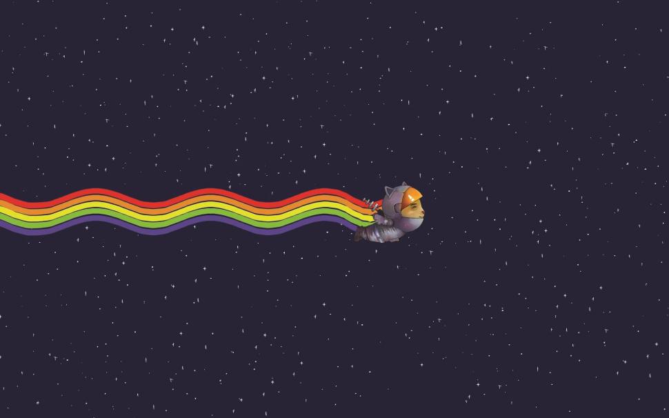 Weird Space, Digital Art, Rainbows, Nyan Cat wallpaper,weird space HD wallpaper,digital art HD wallpaper,rainbows HD wallpaper,nyan cat HD wallpaper,1920x1200 wallpaper