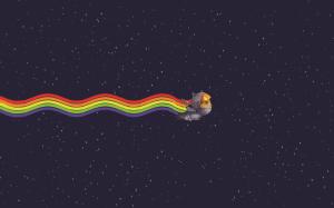 Weird Space, Digital Art, Rainbows, Nyan Cat wallpaper thumb