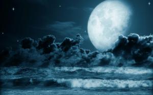Oceanic Full Moon Night wallpaper thumb