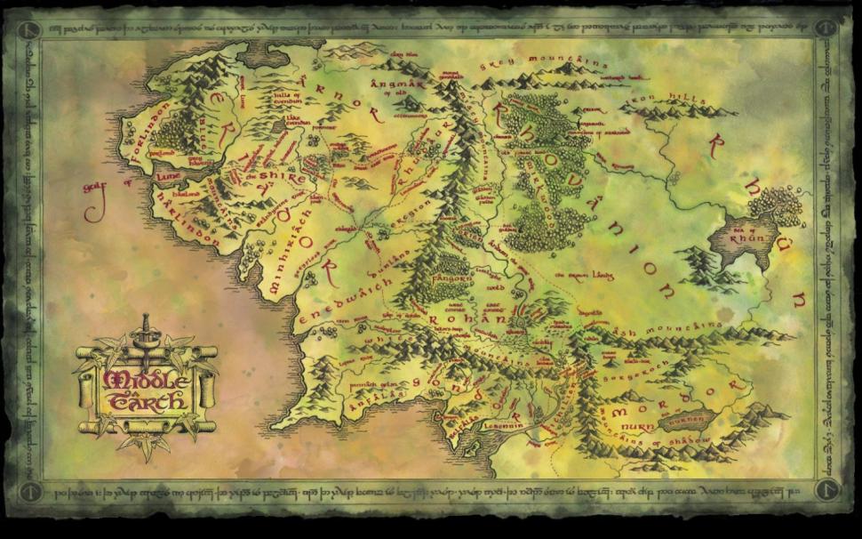 The Lord of the Rings Middle Earth Map HD wallpaper,movies wallpaper,earth wallpaper,the wallpaper,rings wallpaper,lord wallpaper,map wallpaper,middle wallpaper,1440x900 wallpaper