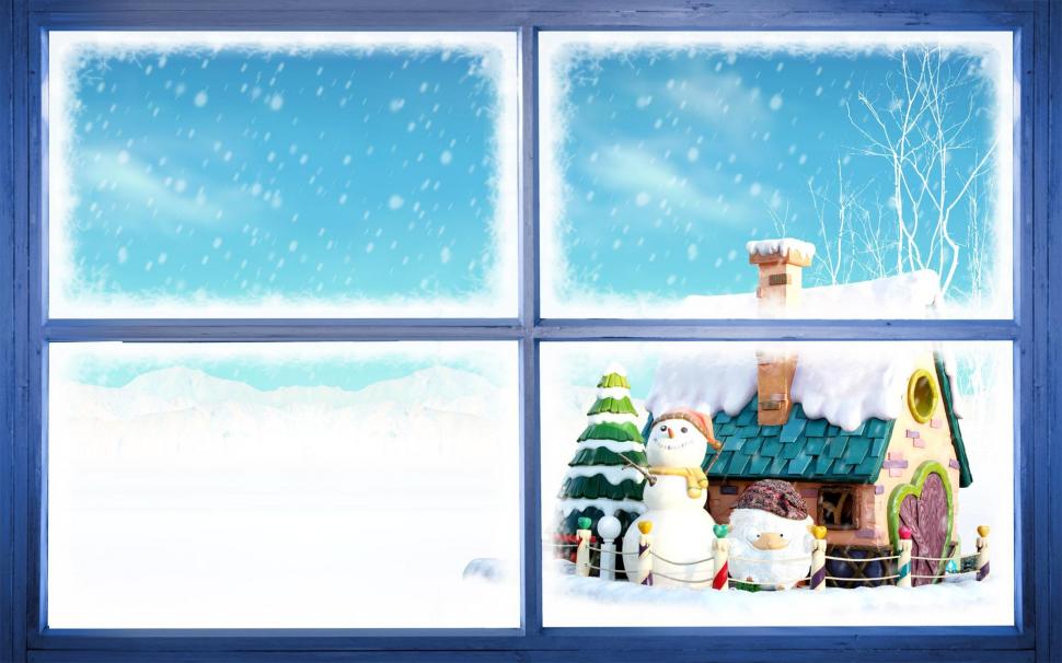 Christmas Window wallpaper,new year HD wallpaper,christmas HD wallpaper,snow HD wallpaper,winter HD wallpaper,holiday HD wallpaper,3d & abstract HD wallpaper,1920x1200 wallpaper