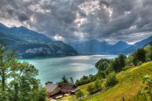 Walensee lake, Alps, Switzerland wallpaper thumb
