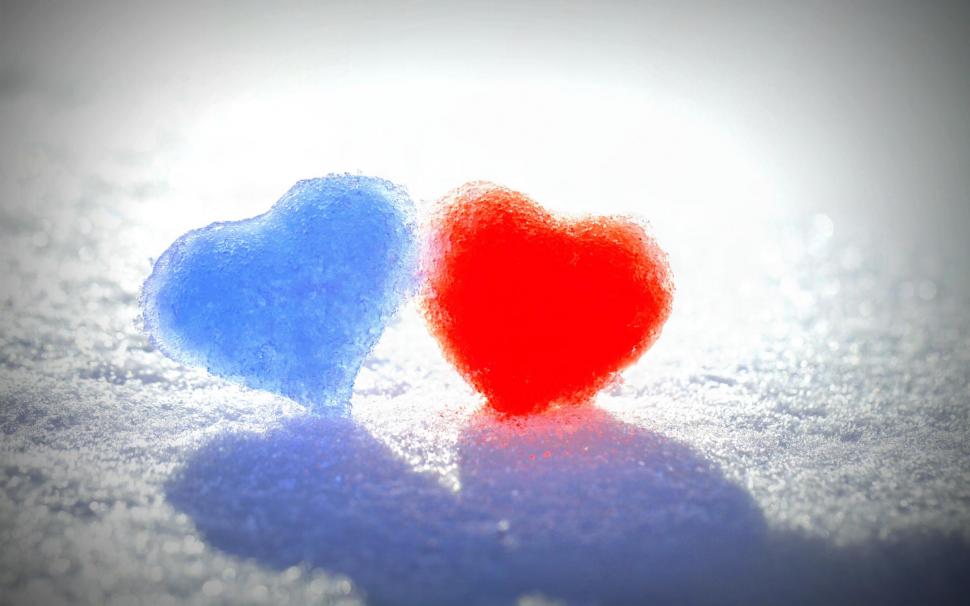 Blue Red Snow Hearts wallpaper,blue HD wallpaper,snow HD wallpaper,hearts HD wallpaper,2880x1800 wallpaper