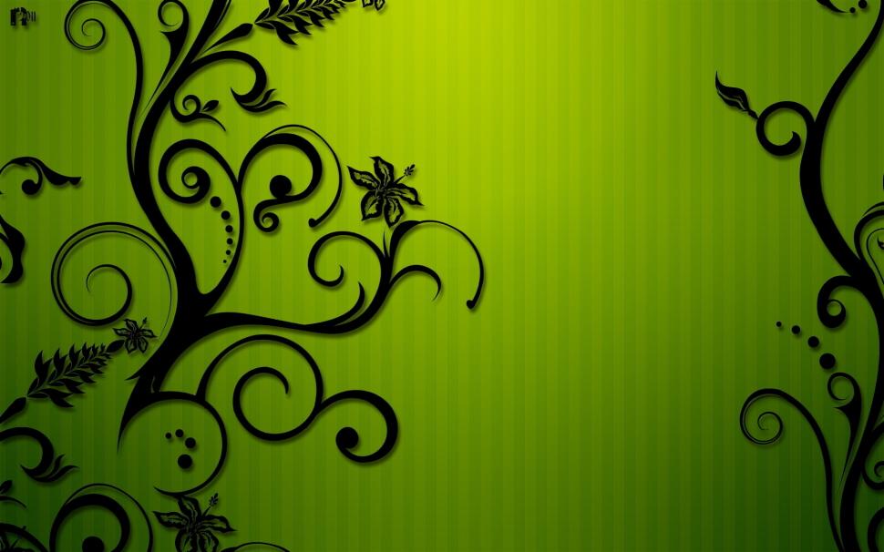 Floral Shapes wallpaper,background HD wallpaper,black HD wallpaper,green HD wallpaper,image HD wallpaper,1920x1200 wallpaper