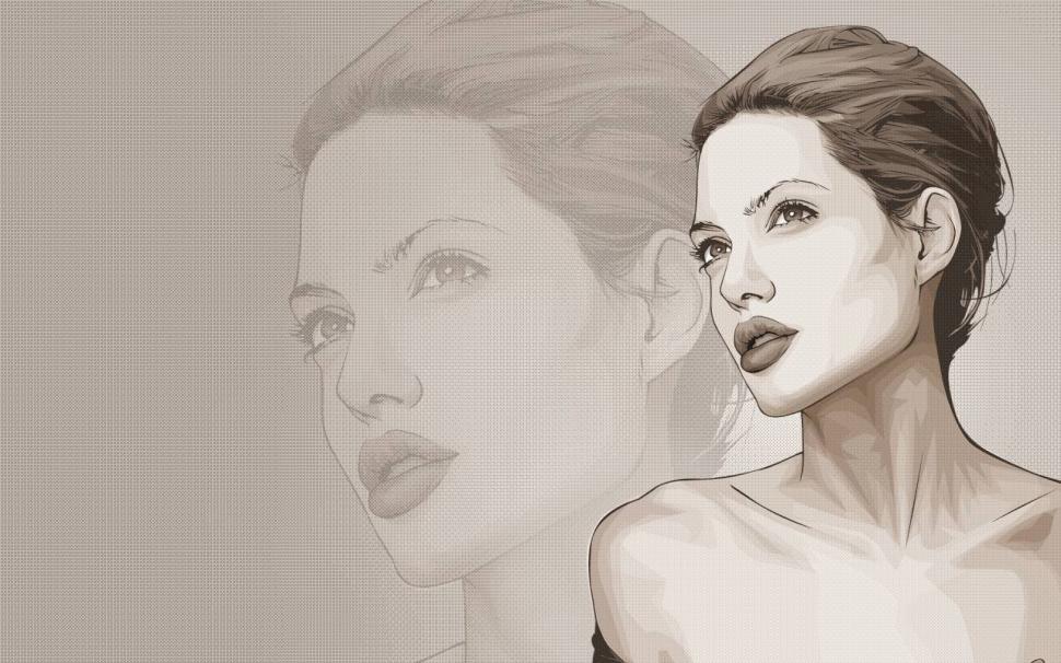 Angelina jolie wallpaper,Angelina Jolie HD wallpaper,drawing HD wallpaper,face HD wallpaper,2880x1800 wallpaper