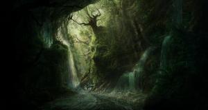 Forest, Dark, River, Waterfall wallpaper thumb