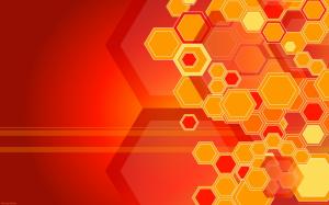Orange Hexagons HD 1080p wallpaper thumb