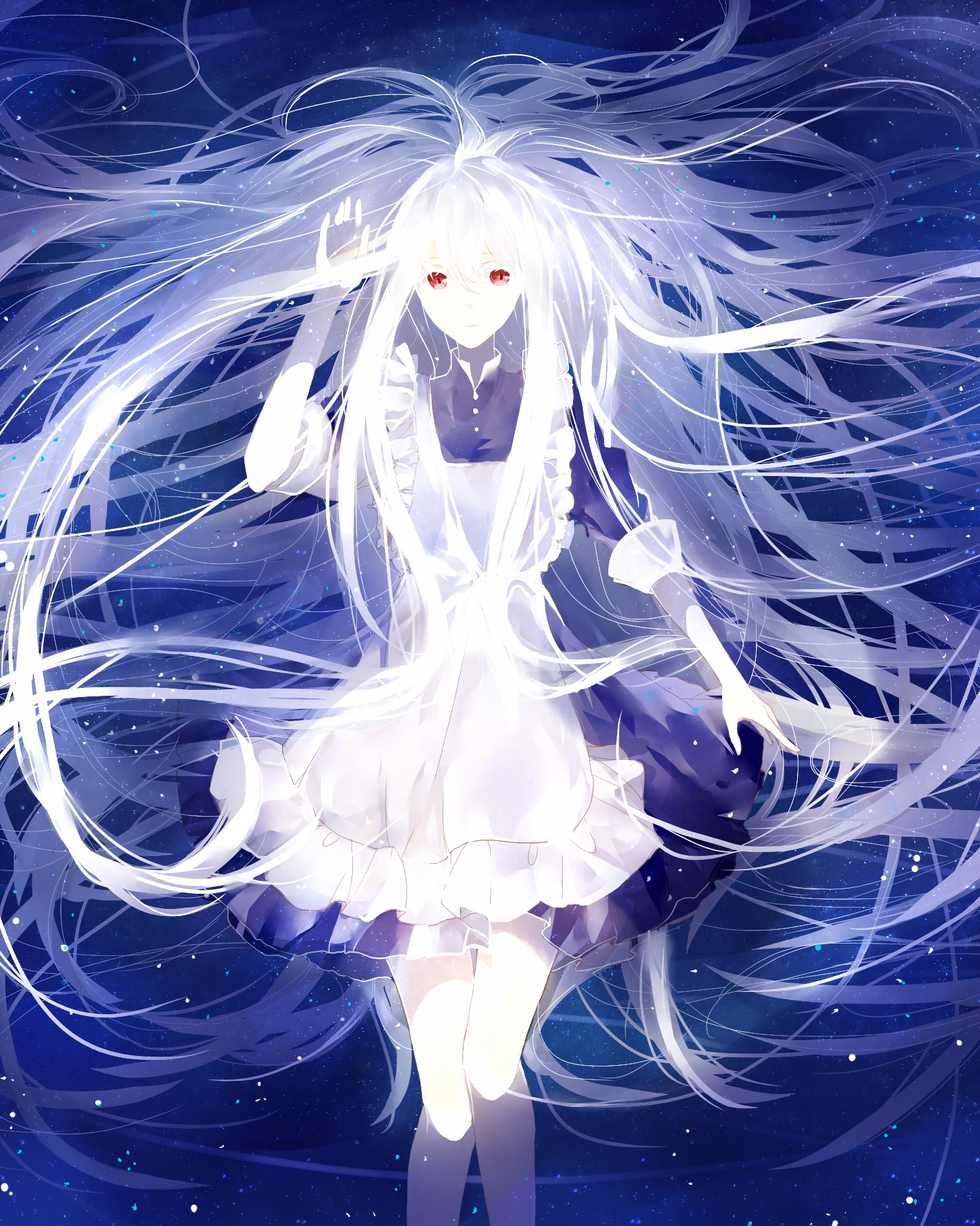 Kozakura Mary Anime Girls Kagerou Project White Hair Red Eyes