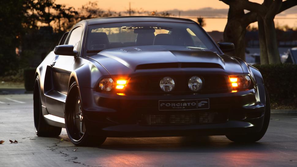Ford Mustang GT Forgiato black wallpaper,Ford HD wallpaper,Mustang HD wallpaper,Black HD wallpaper,2560x1440 wallpaper