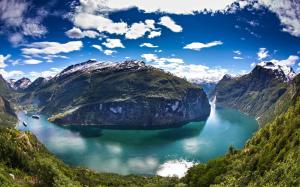 Norway, Geiranger Fjord, water, mountains wallpaper thumb