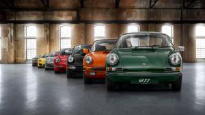 Porsche model range, seven colors car wallpaper thumb