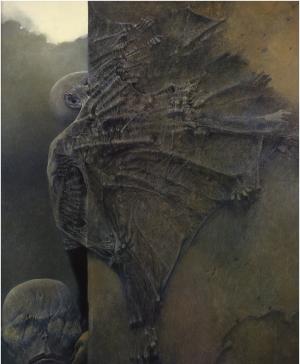 Zdzisław Beksiński, Artwork, Dark, Skeleton, Wings wallpaper thumb