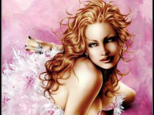 lovely lass drawing painting HD wallpaper thumb