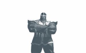 Thanos Marvel White Drawing HD wallpaper thumb