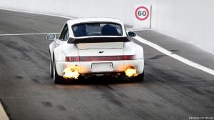 Porsche Backfire Flame HD wallpaper thumb