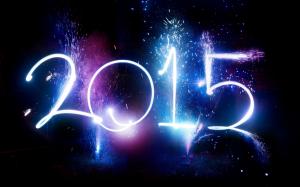 2015 Happy New Year, white fireworks wallpaper thumb