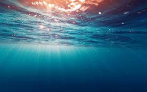shining, underwater, waves, sea, sun, photography wallpaper thumb