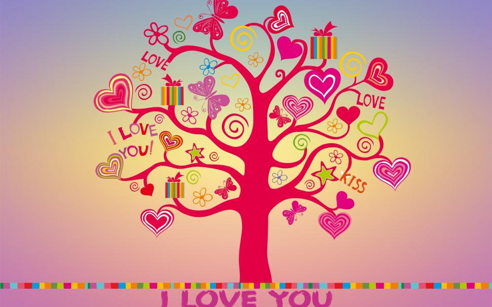 I love you, love tree, hearts wallpaper,I HD wallpaper,Love HD wallpaper,You HD wallpaper,Tree HD wallpaper,Hearts HD wallpaper,2560x1600 wallpaper