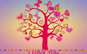 I love you, love tree, hearts wallpaper thumb