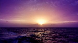 Ocean, Sunset, Purple, Landscape wallpaper thumb