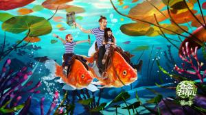 Where is the father in the second quarter, Gary, Cao Huaen, Grace, riding a fish, desktop wallpaper thumb