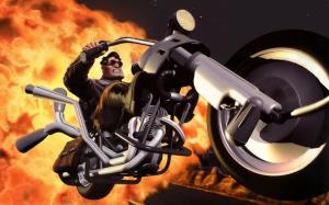 full throttle, legendary classic game, quest, character, biker wallpaper thumb