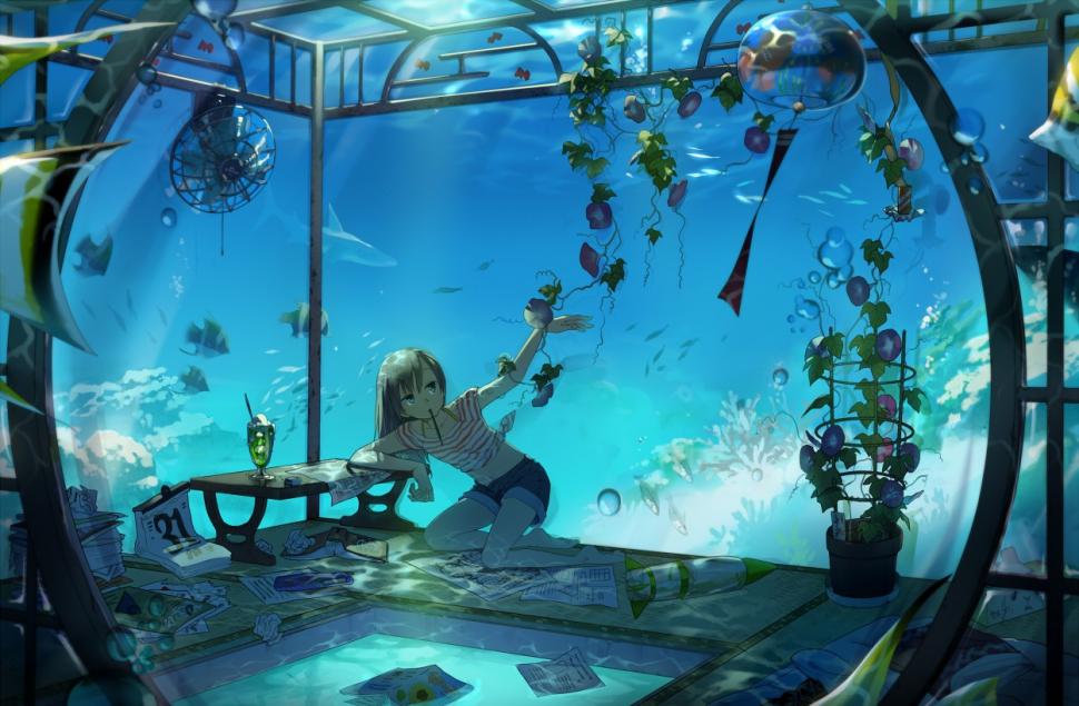 Original Characters, Underwater, Anime Girls wallpaper,original characters wallpaper,underwater wallpaper,anime girls wallpaper,1250x819 wallpaper