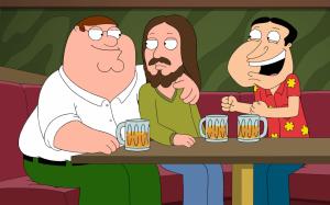 Family Guy, Peter Griffin, Glenn Quagmire, Beer, Jesus Christ wallpaper thumb