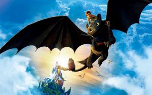 Hiccup Riding Toothless wallpaper thumb