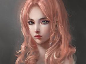 Art fantasy girl, portrait, pink hair wallpaper thumb