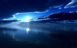 Ocean Sunlight Blue CG Clouds HD wallpaper thumb