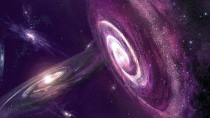 Space, the universe, stars, galaxies, nebula, purple wallpaper thumb