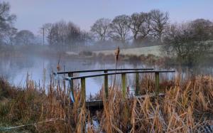 Bridge Out Of Order On A Misty Pond wallpaper thumb