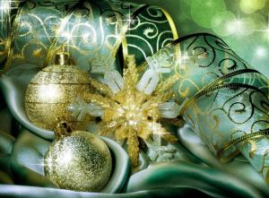 christmas decorations, balloons, glitter, snowflake, fabric, ribbon wallpaper thumb