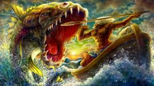 Dragon's Crown Drawing Boat Monster Warrior HD wallpaper thumb