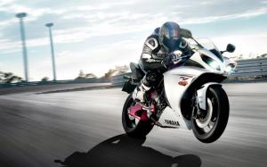 Racer Motorbikes Yamaha R1 Wheelie Speed Iphone wallpaper thumb