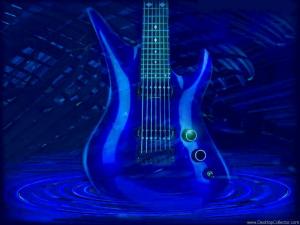 blue guitar 26182406 std dark Guitar HD wallpaper thumb
