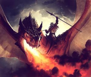 jason chan, dragon, fire, rider wallpaper thumb