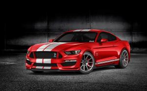 Ford Mustang GT350 red car front view wallpaper thumb