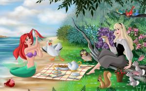 The Little Mermaid and Sleeping Beauty, Disney animated film wallpaper thumb