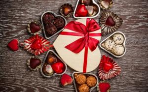 Romantic Chocolate Hearts And Sweet Gift wallpaper thumb