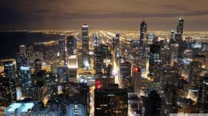 Beautiful Chicago Skyline At Night wallpaper thumb