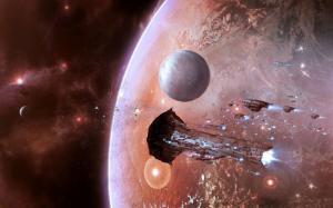 Artwork, Science Fiction, EVE Online, Amarr, Space, Spaceship wallpaper thumb