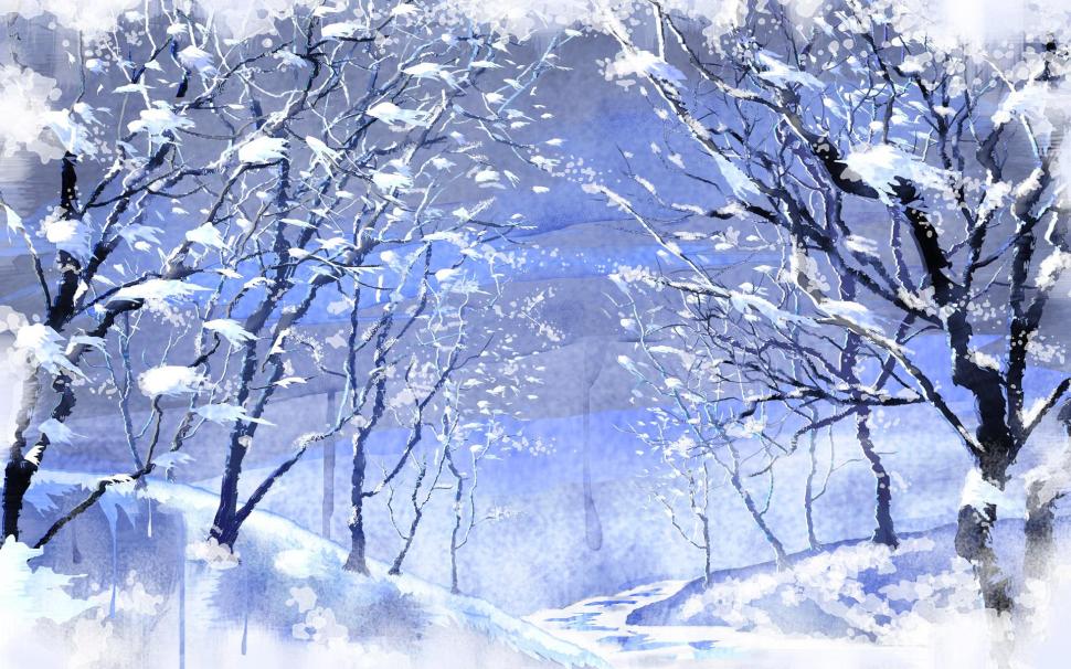 Cold Snowy Day wallpaper,trees HD wallpaper,snow HD wallpaper,winter HD wallpaper,3d & abstract HD wallpaper,1920x1200 wallpaper