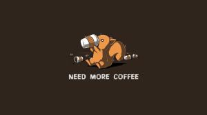 Squirrel, Simple Background, Coffee, Humor wallpaper thumb