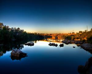 Landscapes Nature Rocks Bridges Calm Hdr Photography Rivers Reflections Blue Skies For Desktop wallpaper thumb